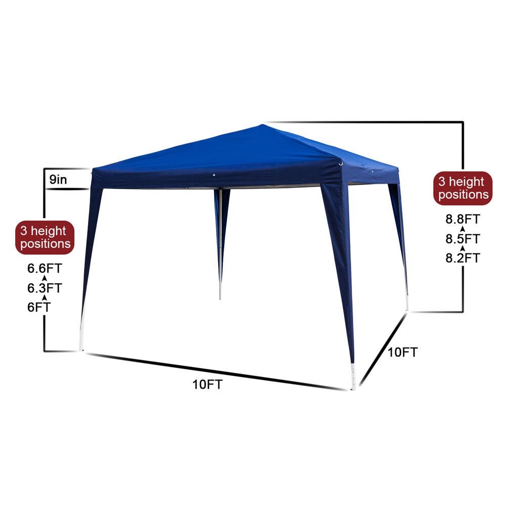 3 x3m Two Doors & Two Windows Practical Waterproof Right-Angle Folding Tent Blue
