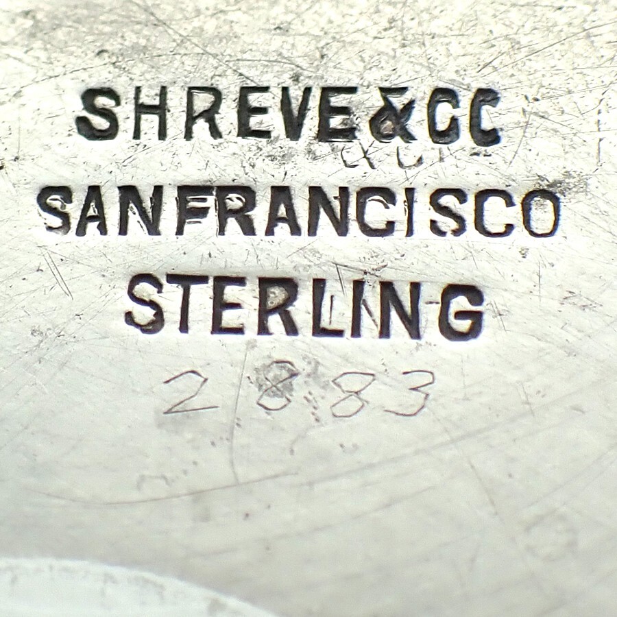Bucket Form Cup Swing Handle Shreve Sterling Silver No Monograms