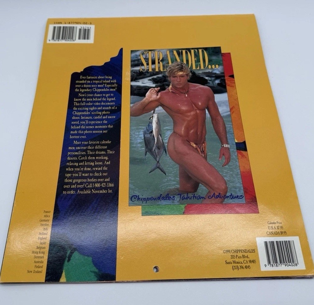 Vintage Chippendales 1992 Calendar Male Models