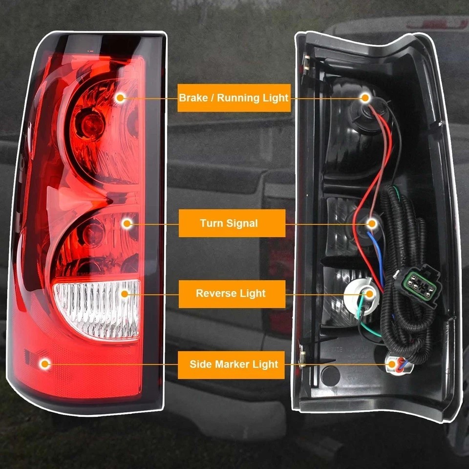 Tail Lights Assembly Compatible with 2003-2006 Chevy Silverado 1500 2500 1500HD