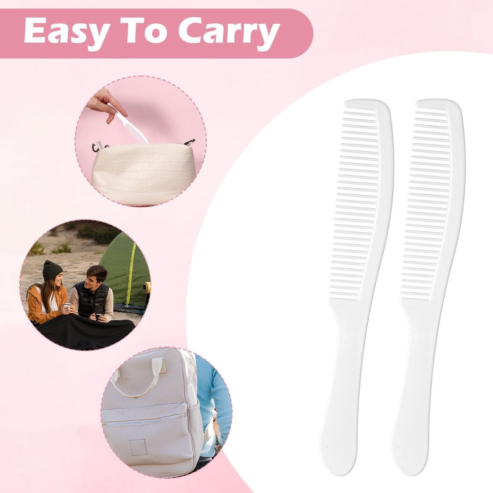 300 Pcs Disposable Combs in Bulk - Individually Wrapped Plastic Unbreakable L...