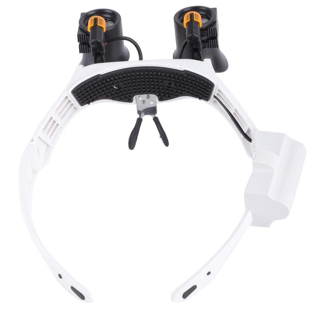 21 Combination Lighted Headband Magnifier Illuminated Magnifying Double Eyes ...