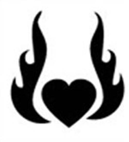 Flame Heart Make Up Stencil- 5 Pack