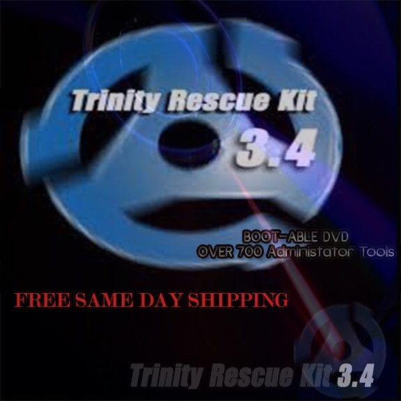 Trinity Rescue Kit Boot DVD 700+ Administration tools for Windows PC USA FAST