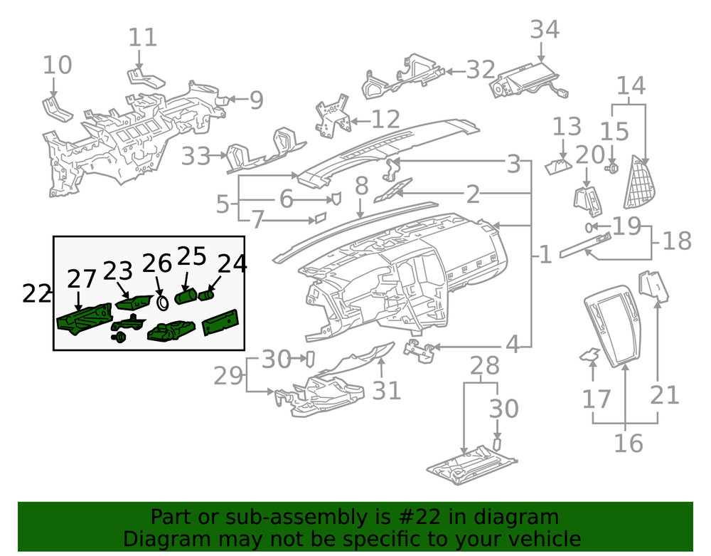 Genuine GM Compartment 25790290