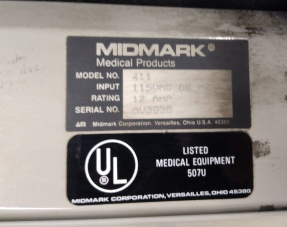 Midmark Power Procedure Table Model 411 with side controller