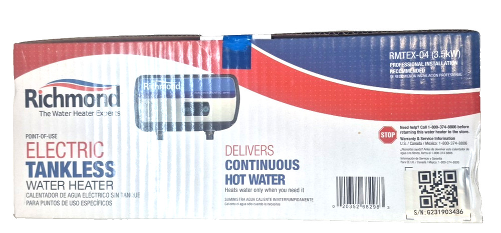 Richmond RMTEX-04 Electric Heater, 29 A, 120 V, 3.5 kW, 0.998 % Energy Efficienc