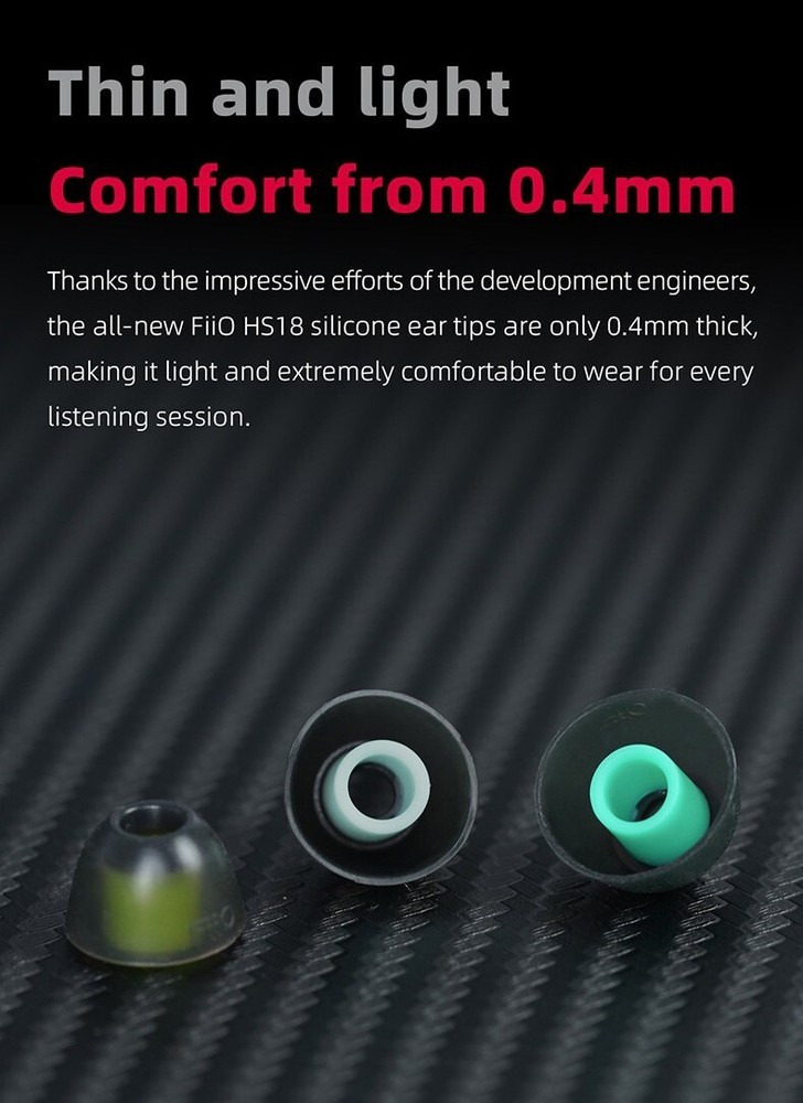 FiiO Replacement silicone 3 pairs Earbuds Tips Pack HS18