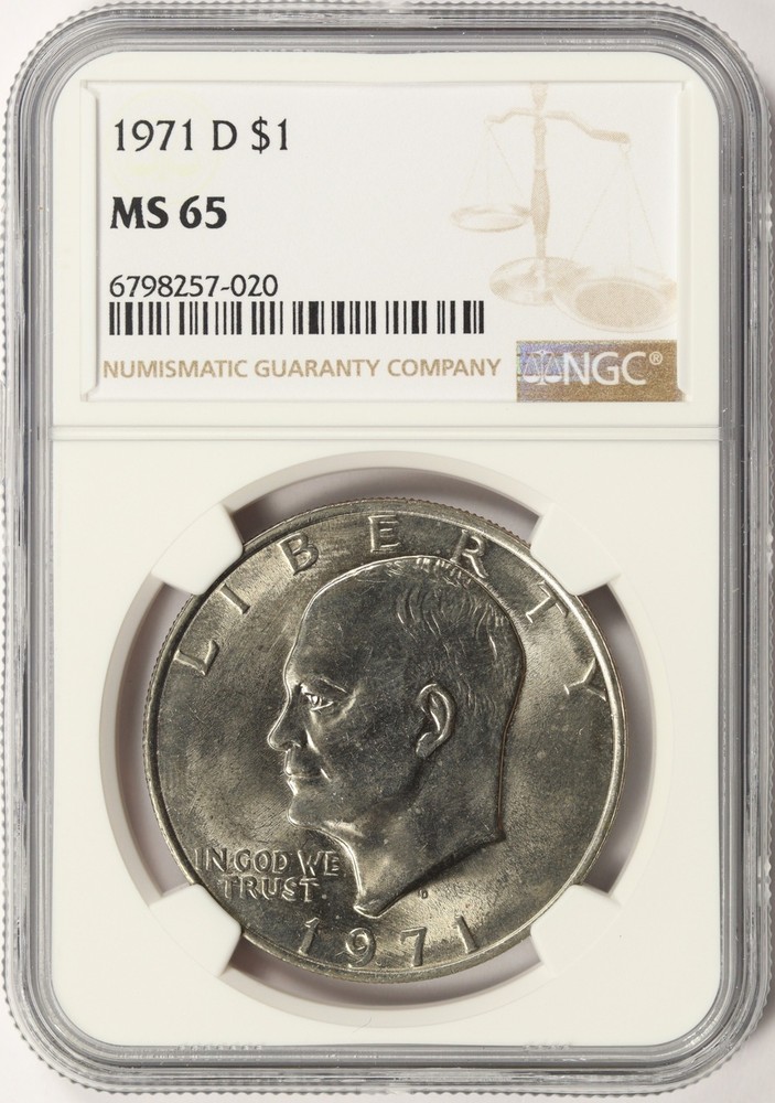 1971-D Eisenhower Dollar Ike $1 NGC MS65