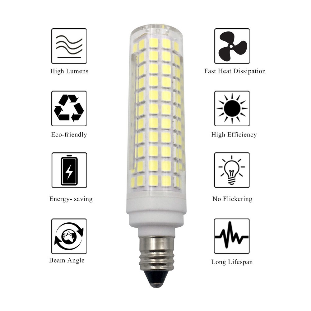 2pcs E11 Mini Base LED bulb 136 Led Ceramics Ceiling fan Light Equivalent 100W