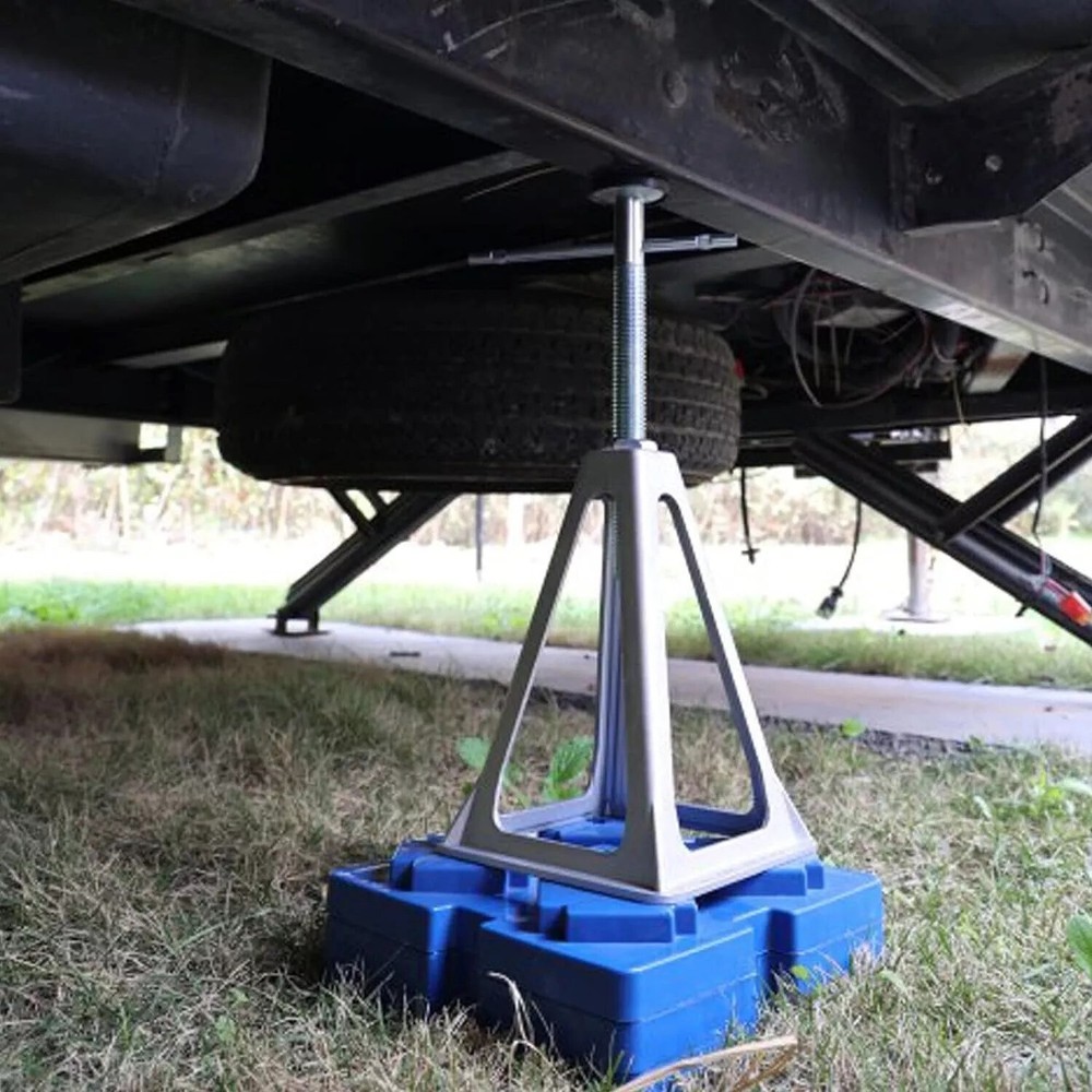 Aluminum RV Stack Jack Adjustable Trailer Stabilizer Support Camper Level Stand