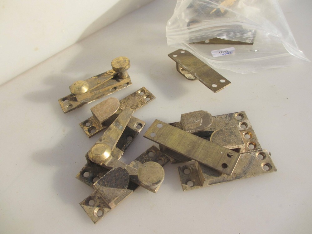 Vintage Brass Sash Window Latch Lock Fastener Catch Old Handle