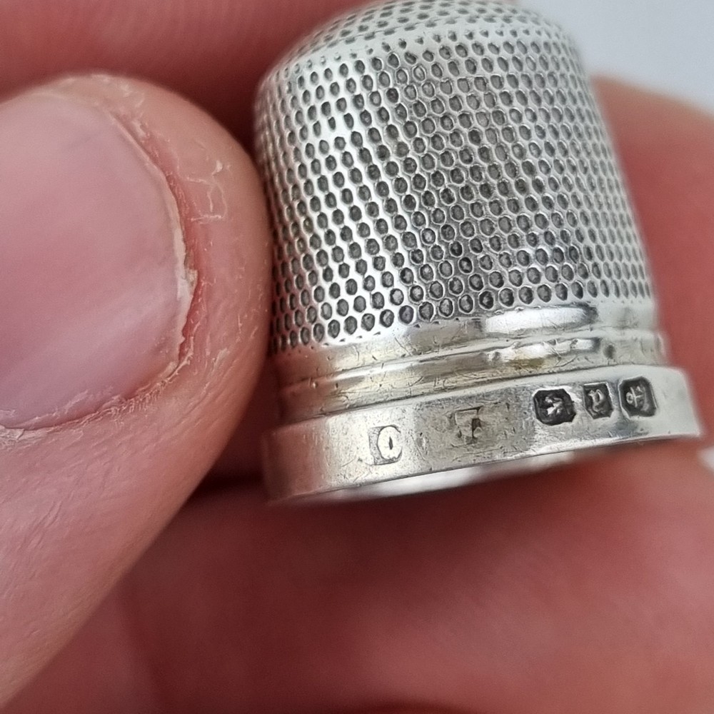 Antique Solid Silver Thimble Birmingham 1898 James Swann