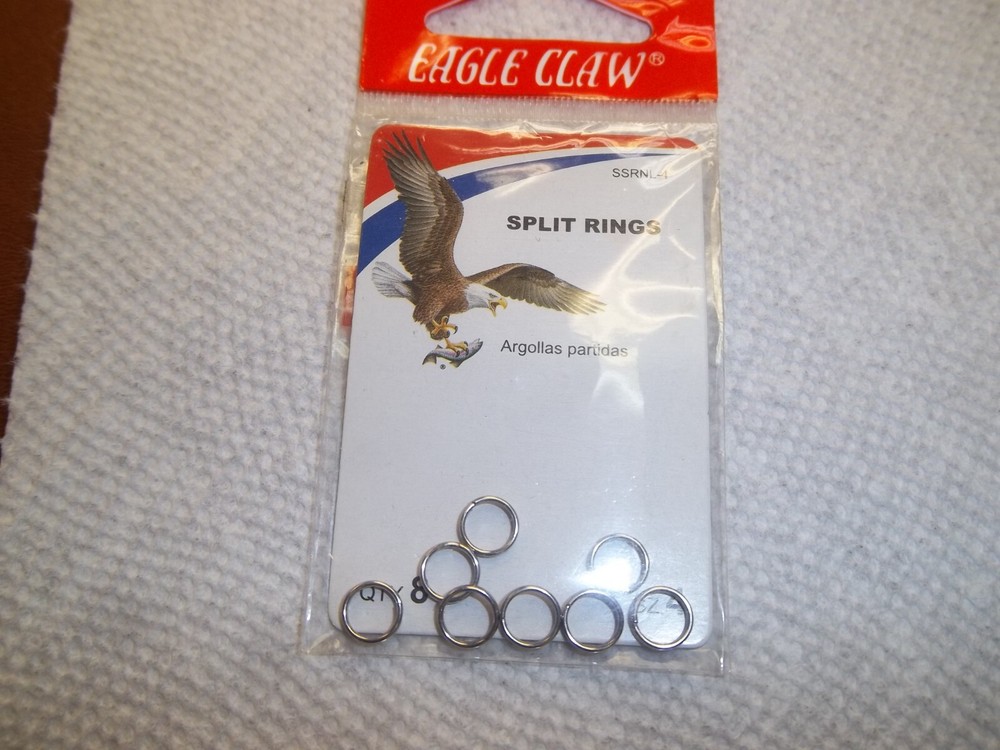 Eagle Claw Split Rings 8pk SIZE-4 NEW (4468)
