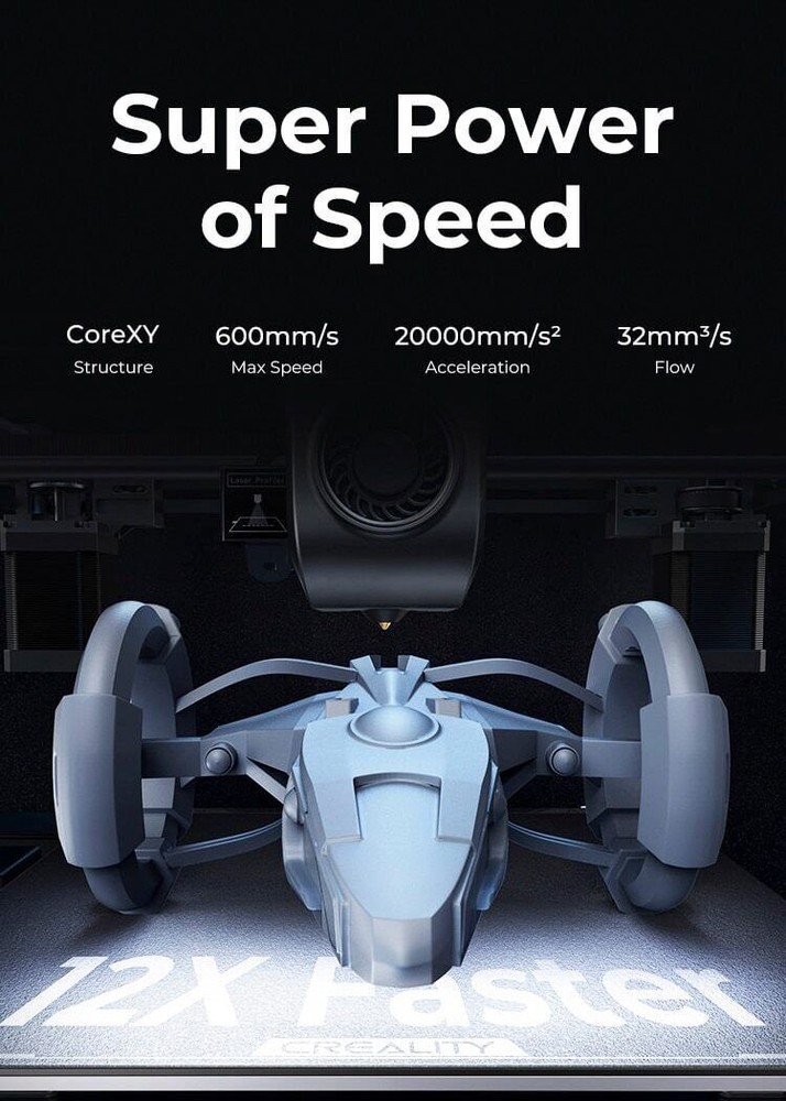 Creality K1 Max 3D Printer, 600mm/s High-Speed w/Auto Leveling Smart AI Function