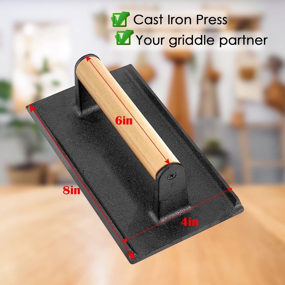 HaSteeL Bacon Hamburger Press for Rectangular BBQ Press, 1pcs