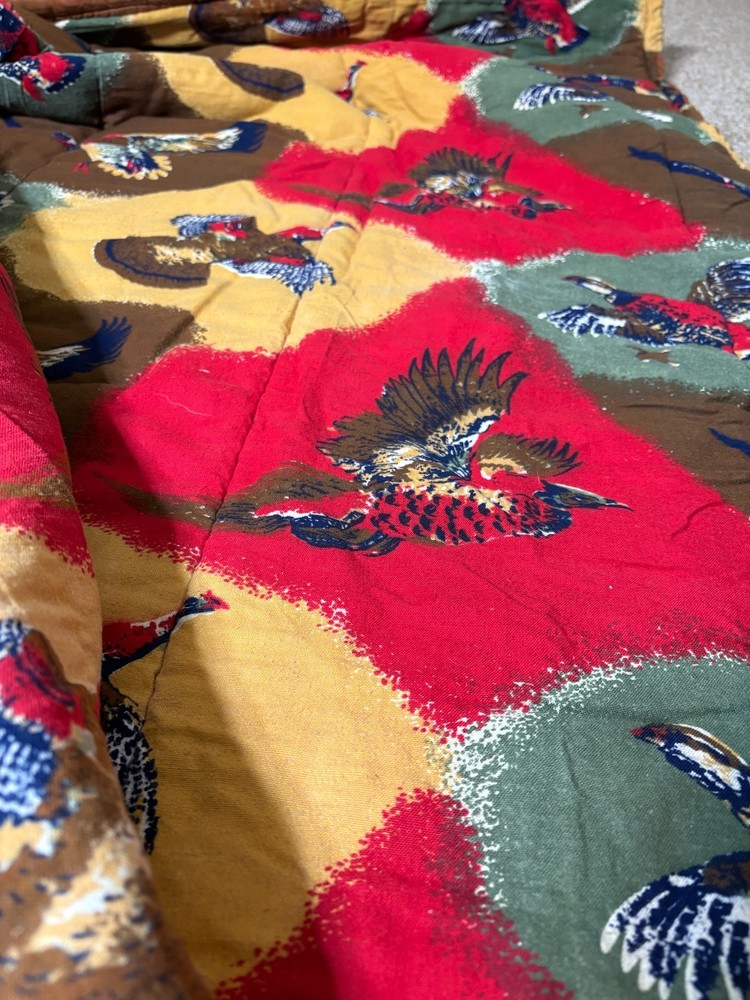 Vintage 70s flannel lined pheasant sleeping, camping mountain man