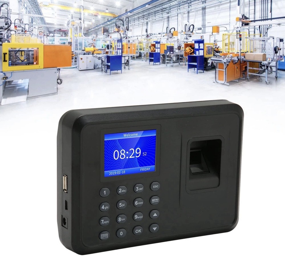 Fingerprint Time Attendance Clock System - Version 1.0, 1000mA (open Box).