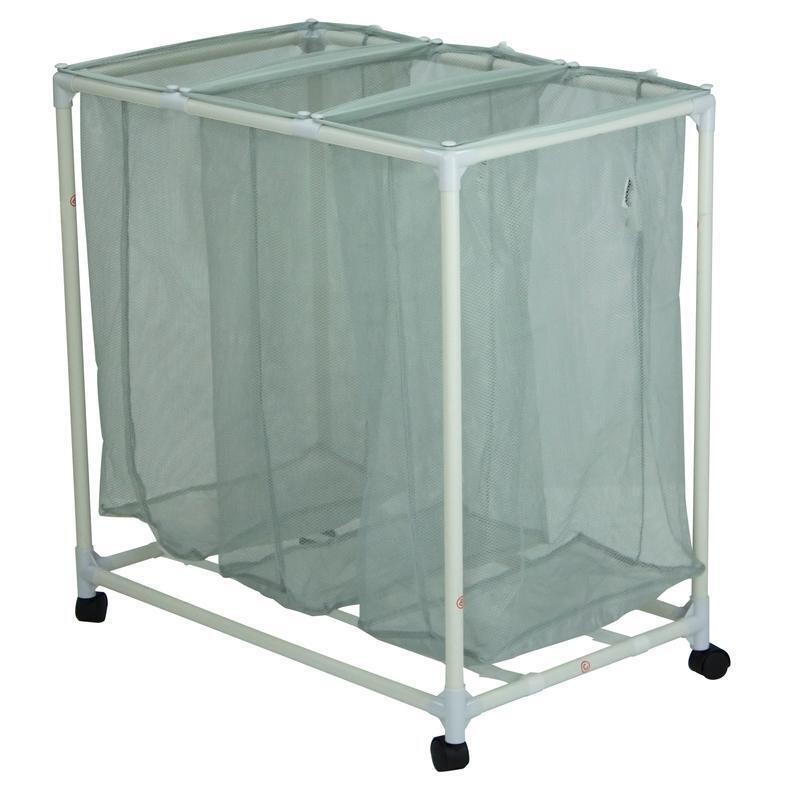 3 Bag Rolling Laundry Sorter Mesh Bags Removable Durable Easy Assembly Home