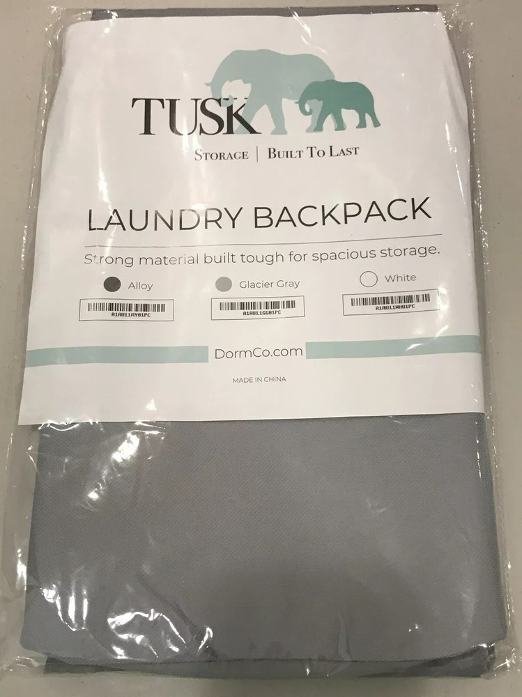 DormCo TUSK Storage Laundry Backpack Alloy Gray Heavy Duty Spacious NEW