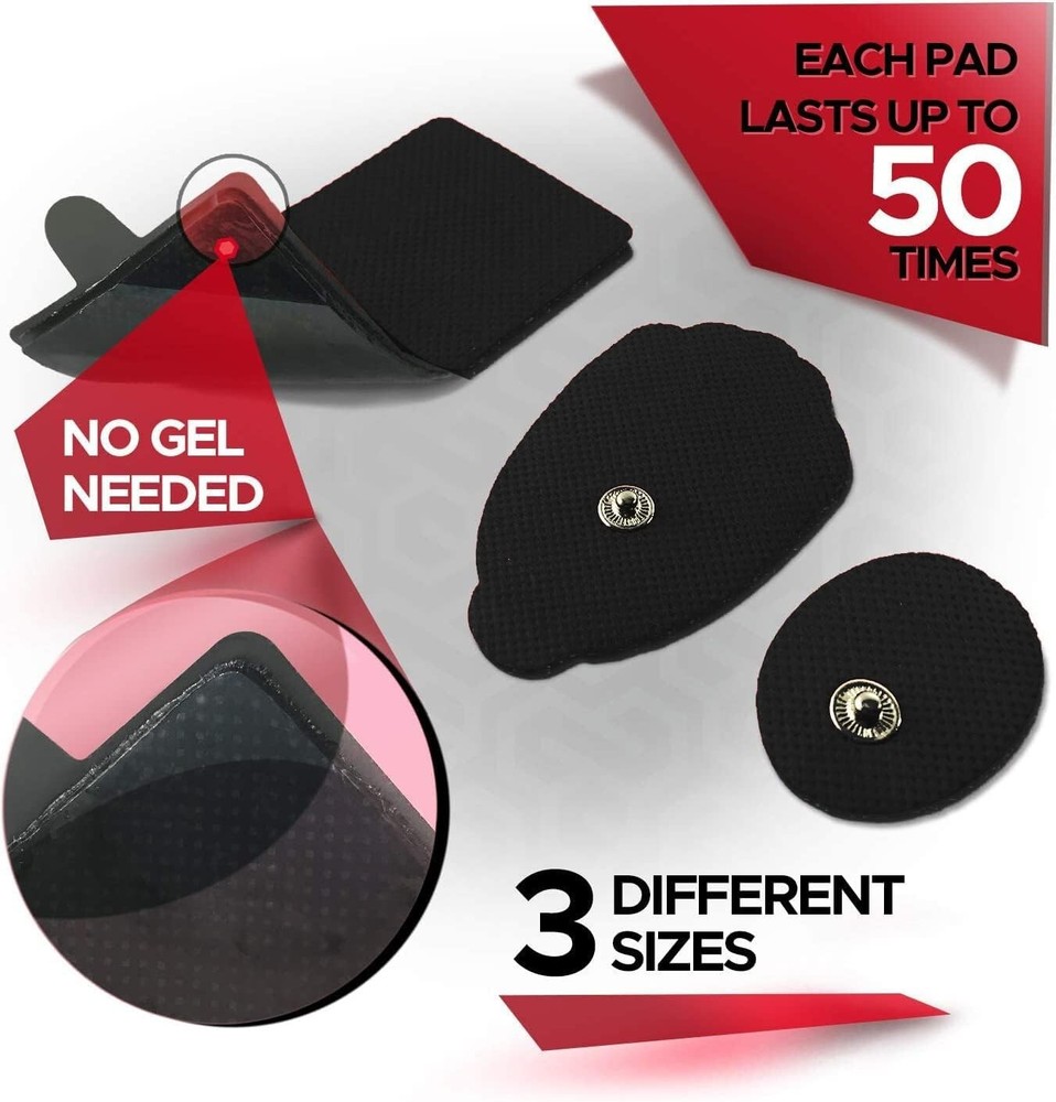 Reusable Electrode Pads for TENS EMS Unit 10 Replacement Pads and Plastic Holder