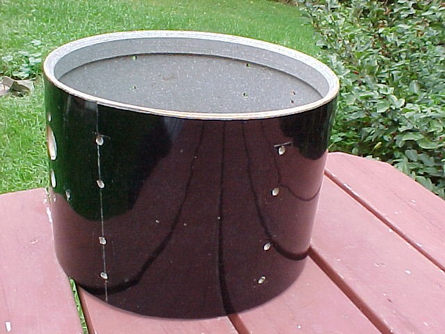 1971 ROGERS DRUMS 9x13 Powertone gloss black ebony tom drum shell project