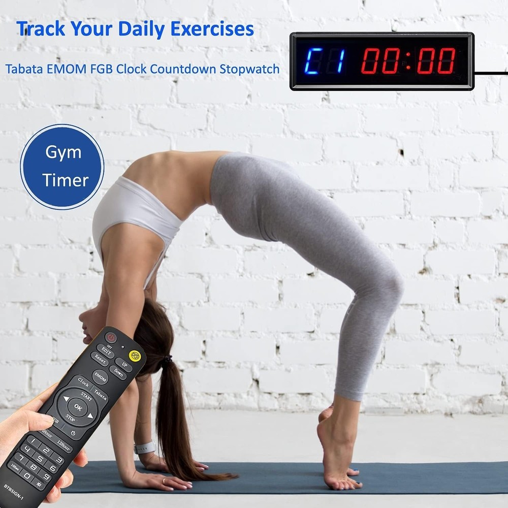 1.5" LED Gym Interval Timer Remote Control Stopwatch