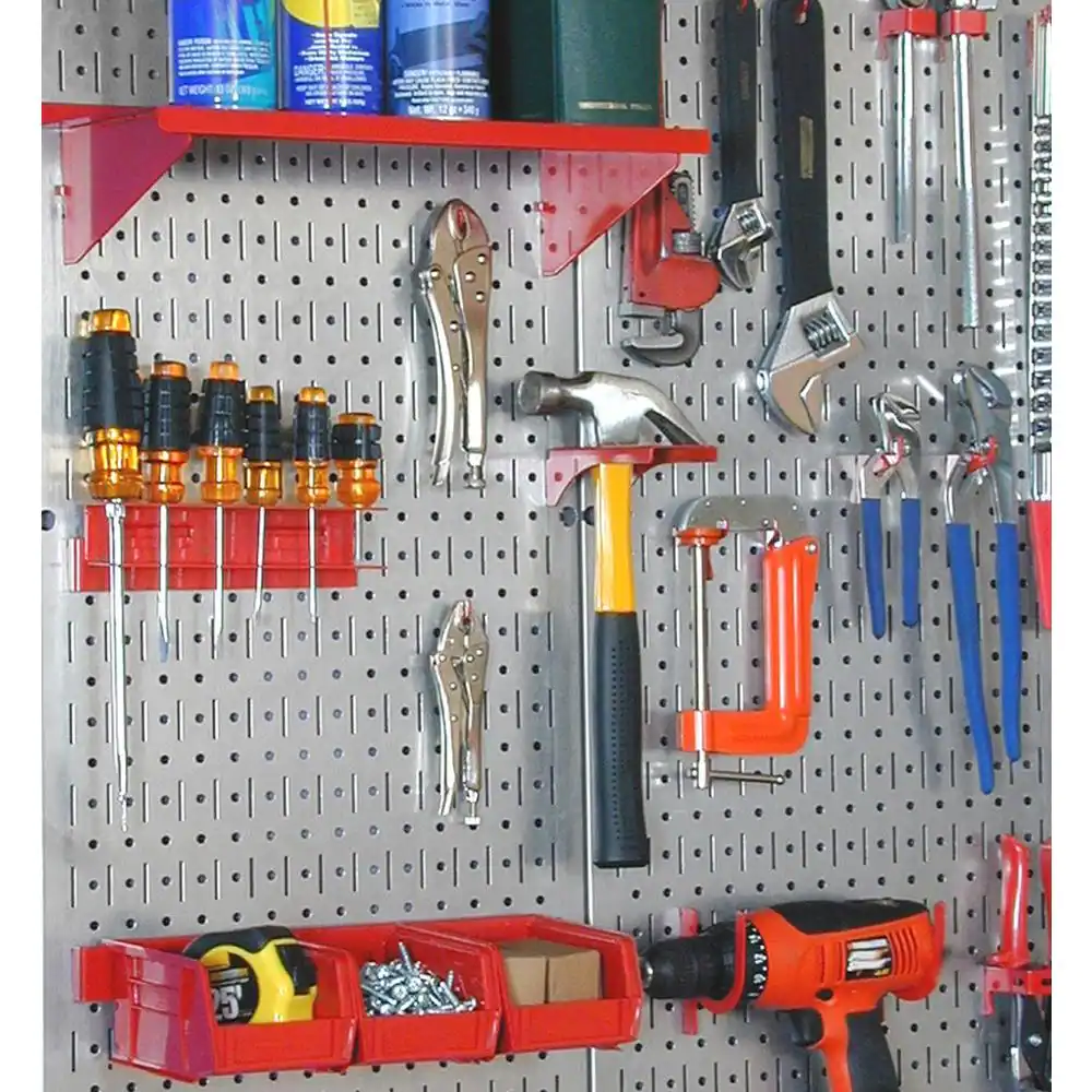 2 Pack Metal Wall Pegboard Peg Board Panel Organizer Shelf Display Tools Garage