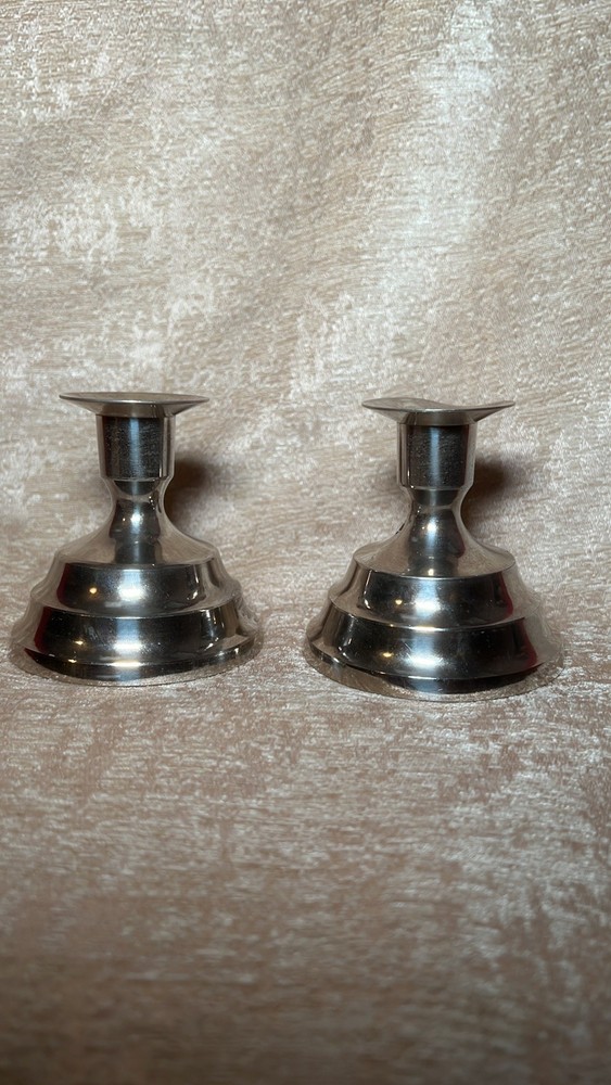 Vintage Pair West German Communion Silver Candlesticks