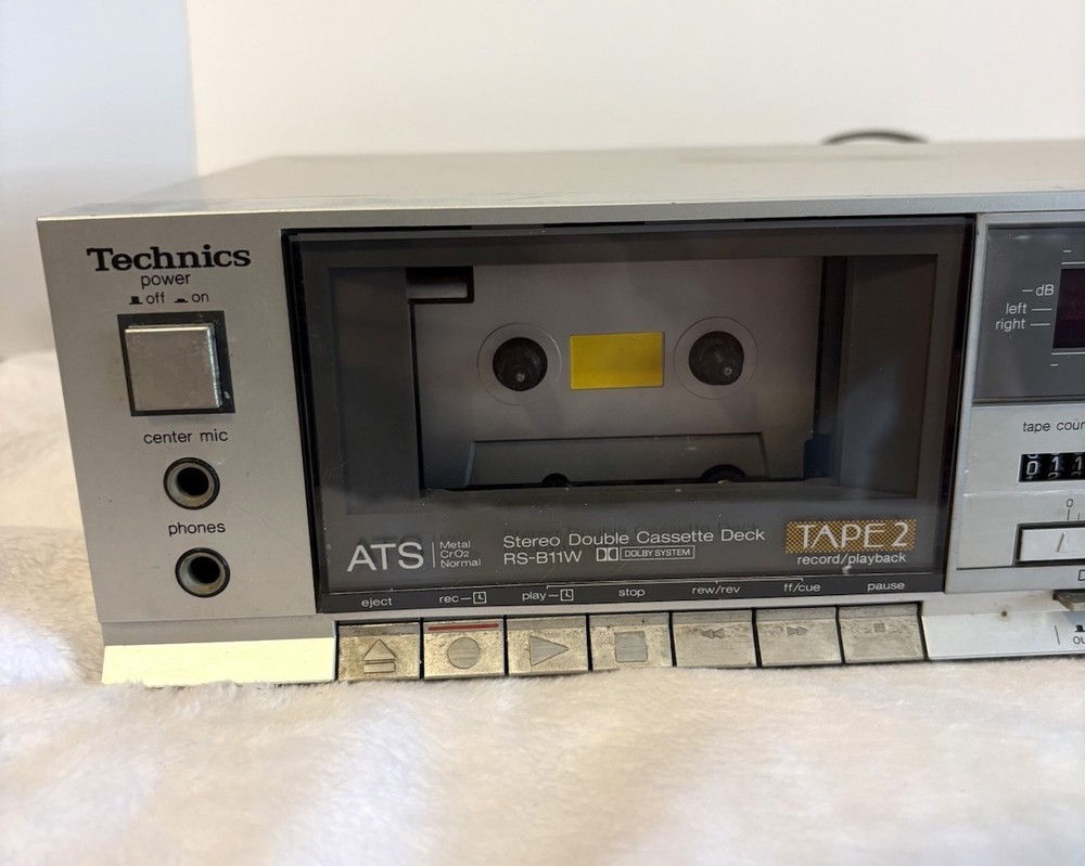 Technics Stereo Double Cassette Deck Model RS-B11-W Tested, Fully Functional