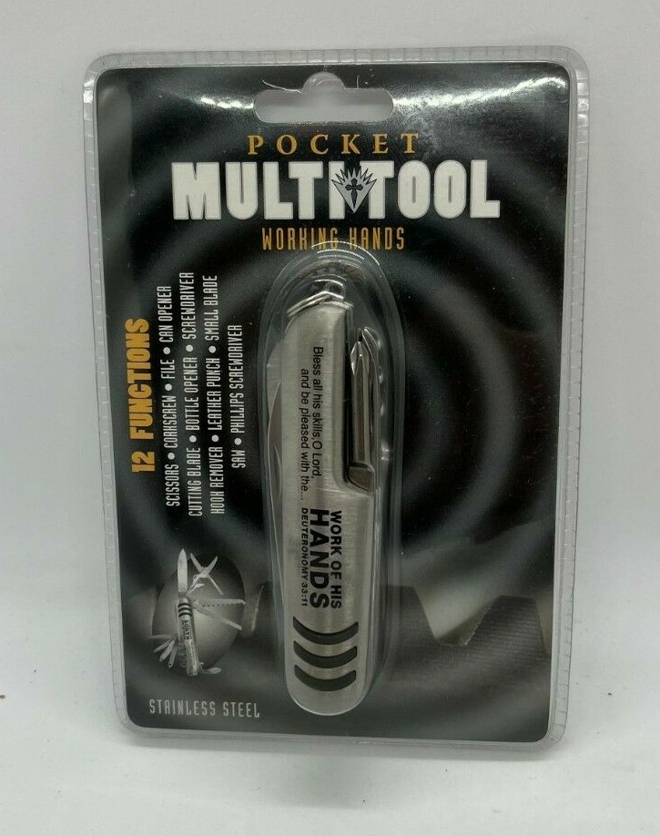 12 FUNCTION WORKING HANDS POCKET MULTITOOL STAINLESS STEEL NEW SEALED