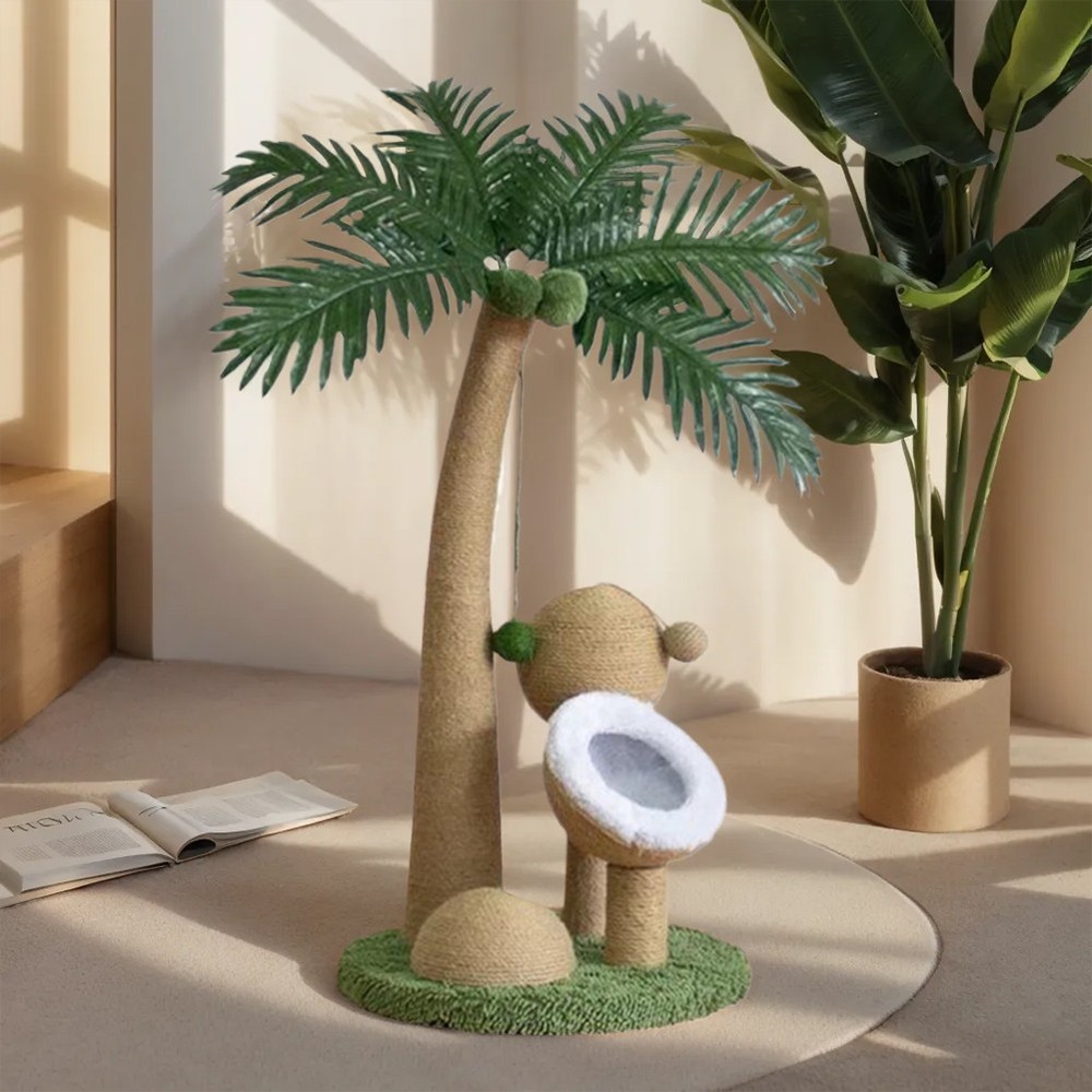 Coconut Tree Cat Claw Sharpener Interactive for Small Medium Cats