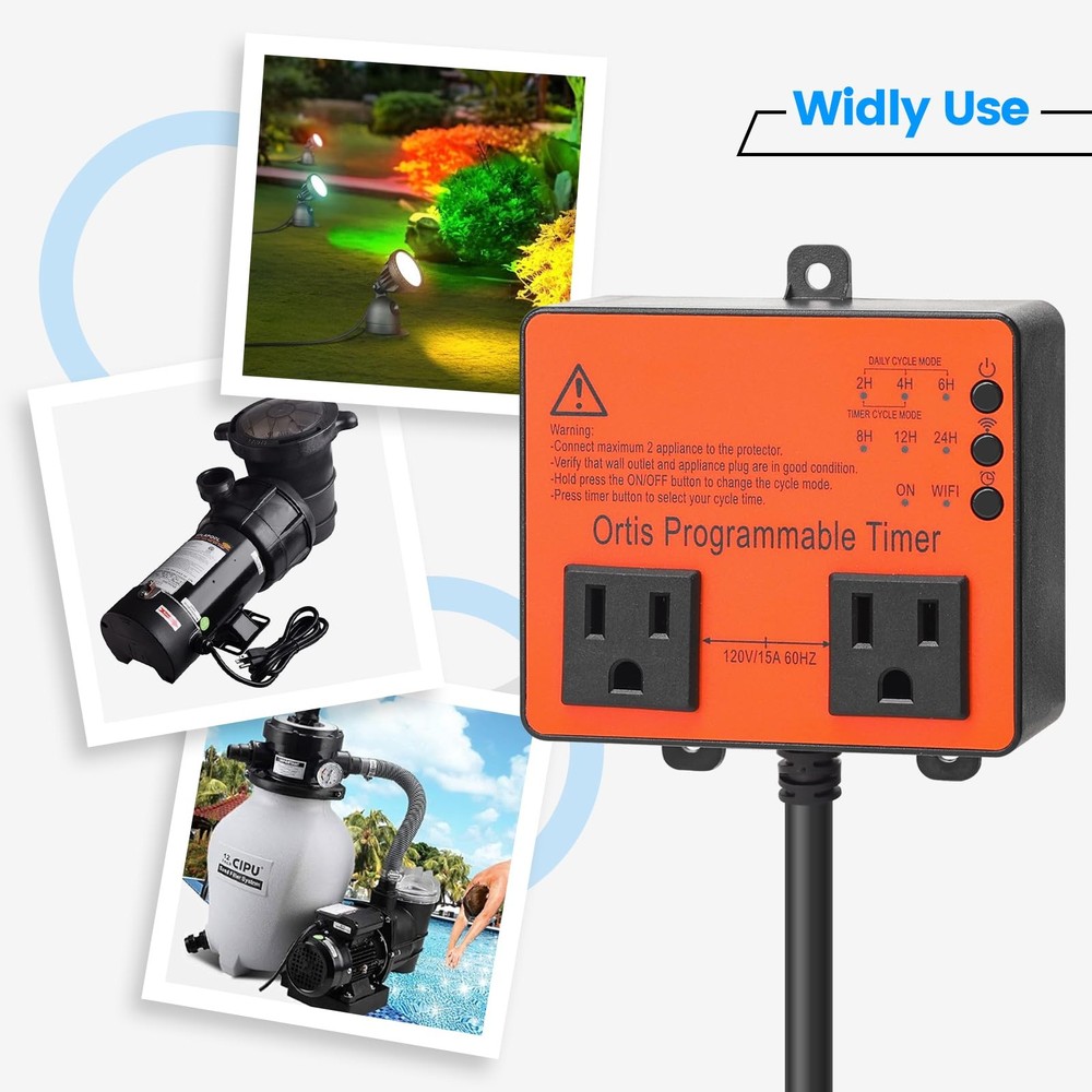 WiFi Above Ground Pool Timer Switch, Ortis Smart with Orange