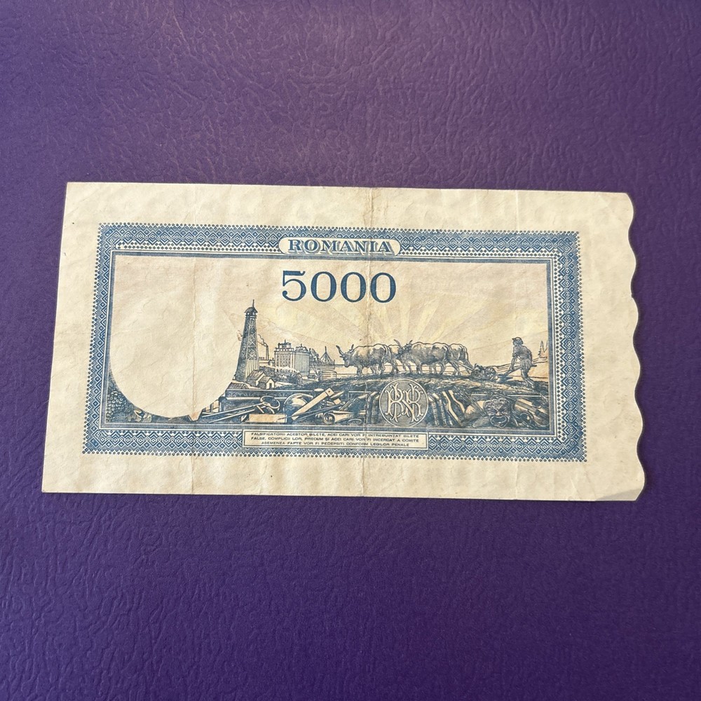 Romania- 5000 Lei- 1945