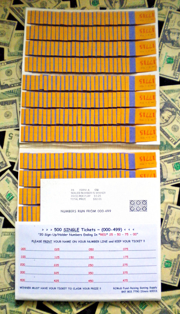 ( 1 ) 500 REGULAR TIP "NOT Sure" (000-499) Numbers Ending In 25-50-75-00 PullTab