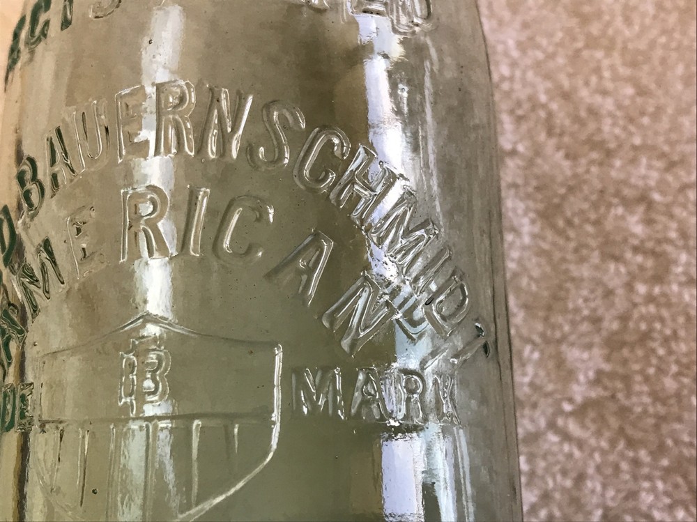 FRED BAUERNSCHMIDT AMERICAN BREWERY EMBOSSED BOTTLE, BALTIMORE MD.