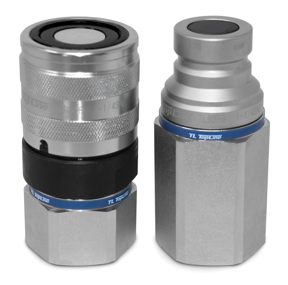 TL93 1-1/4″ SAE Thread 1” Body Flat Face Hydraulic Quick Disconnect Coupler Set
