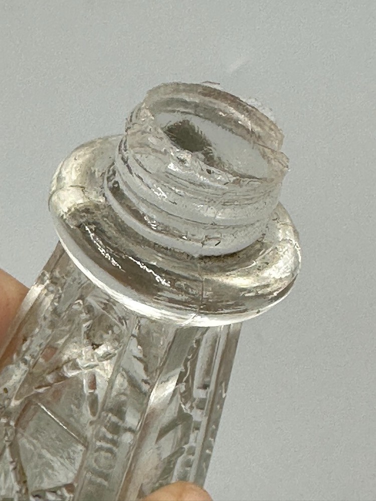 c 1915 WINDMILL Eagle Moon CANDY GUARANTEED Antique GLASS CONTAINER E&A 840