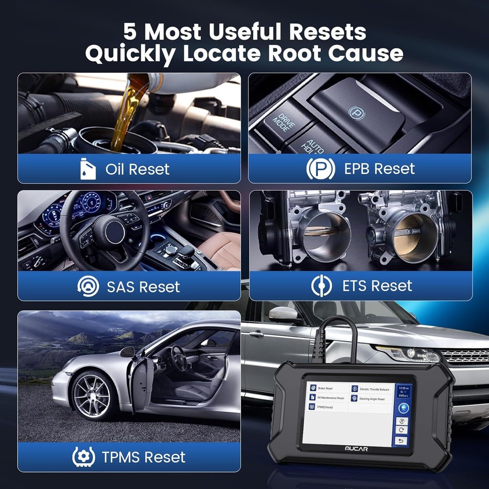 MUCAR CS4 Auto OBD2 Code Scanner ABS SRS Car Diagnostic Tool EBP SAS TPMS Reset