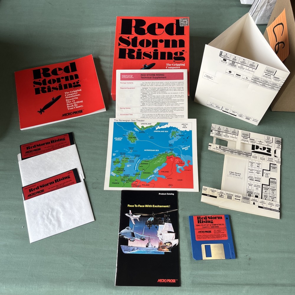 Vintage 1989 Micro Prose Simulation Software Red Storm Rising By Tom Clancy