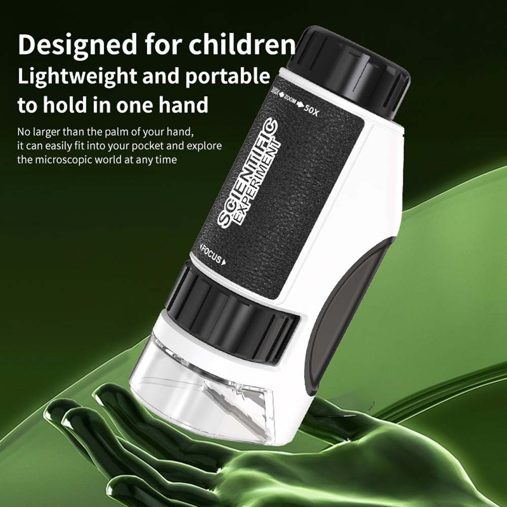 Kids Mini 50X-300X Microscope Handheld Mini Microscope Portable Microscope