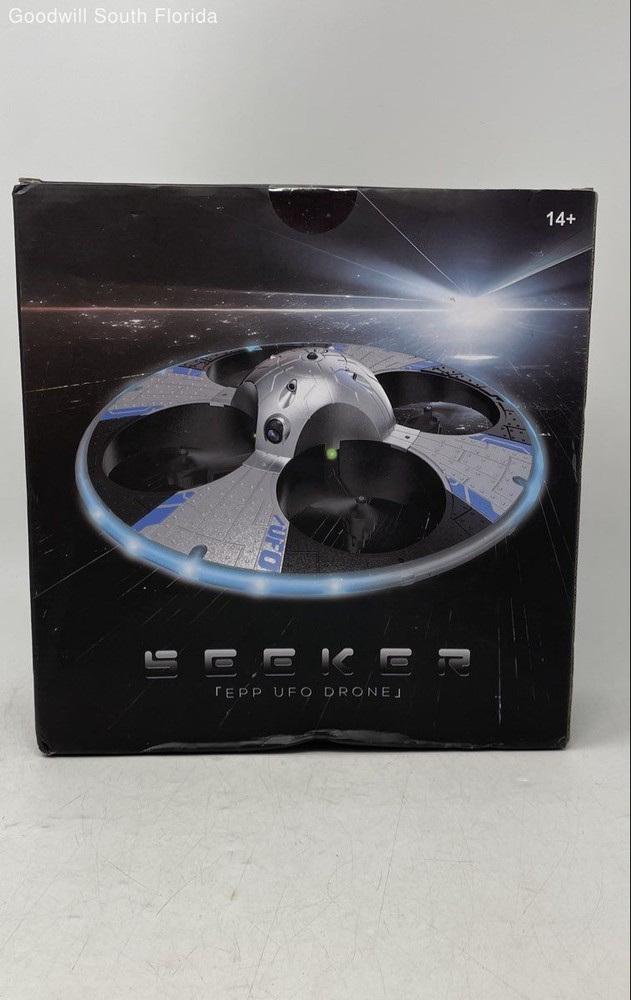 Seeker Metallic Gray Silver Remote Control EPP UFO Game Drone Not Tested