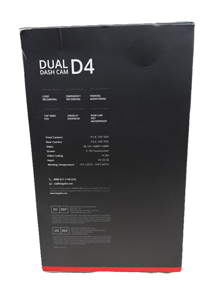 Kingslim D4 Dual Dash Cam