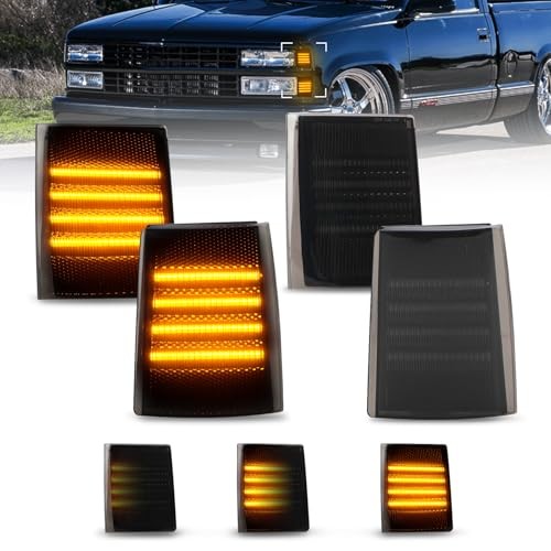 Front Corner Light Assembly Compatible with 88-93 Chevy C/K 1500 Dynamic Amber