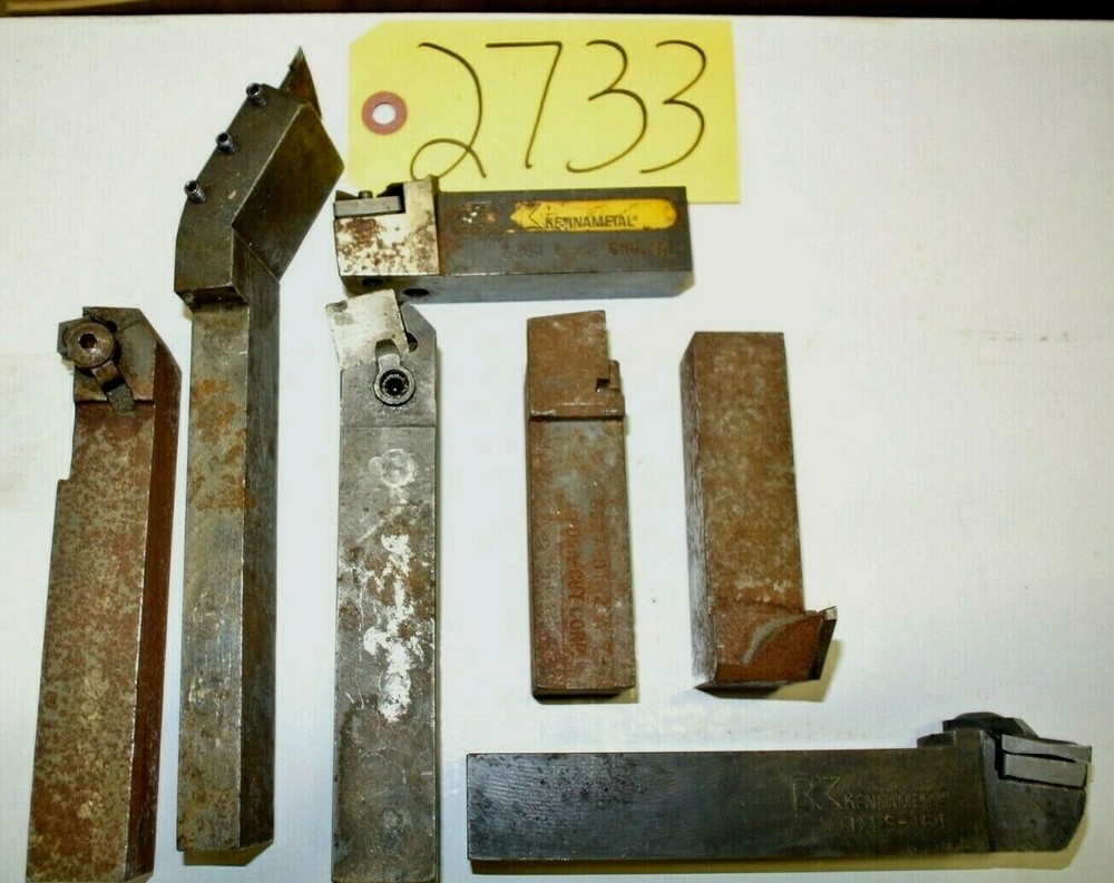 7 pcs 1" Square Carbide Inserted 2) Kennametal Toolholders Machine Shop Tools