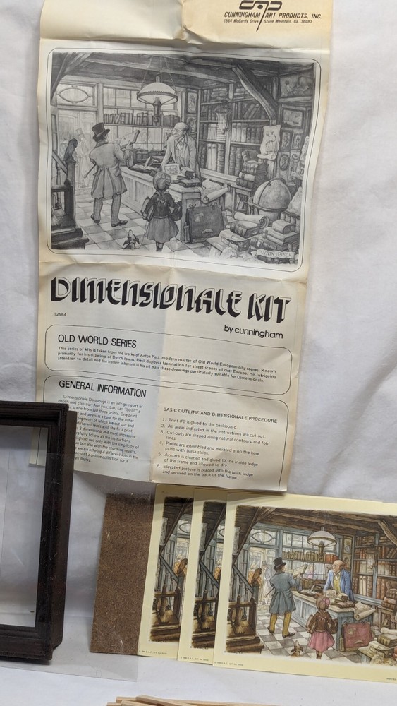 Dimensionale Kit 3-Dimensional Shadow box 1971 Library Scene - all here & unused