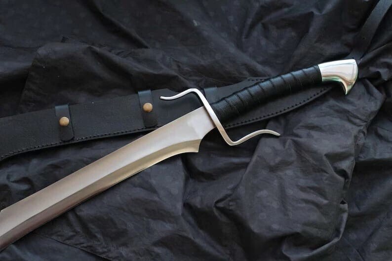 Custom Handmade Hunting Sword With Leather Sheath Best Gift