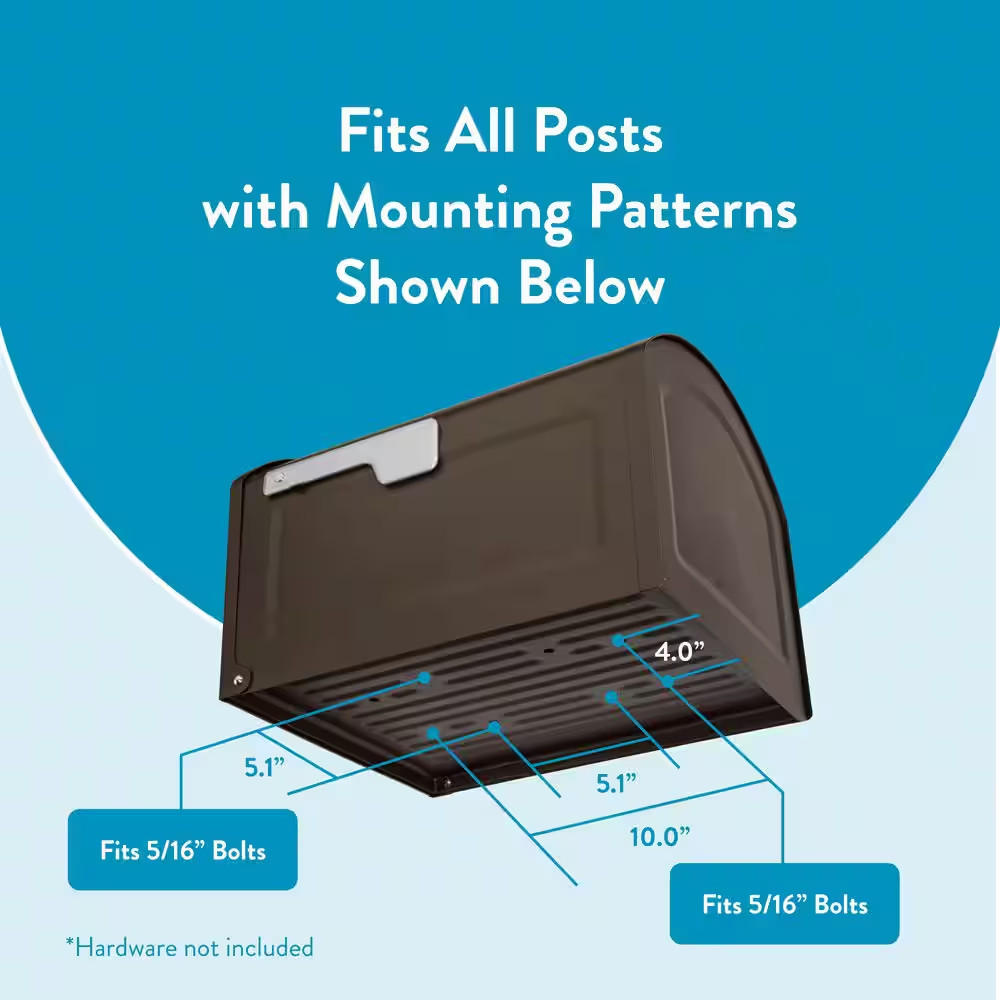 Centennial Rubbed Bronze, Extra Large, Steel, Post Mount Mailbox with Silver ...