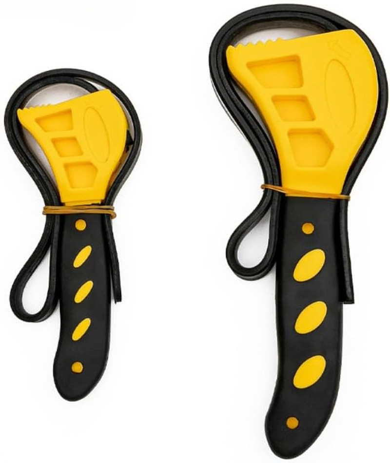 2PCS Strap Wrench Set, Adjustable Rubber Strap Wrench Upgrade 25" & 20" Non-Slip