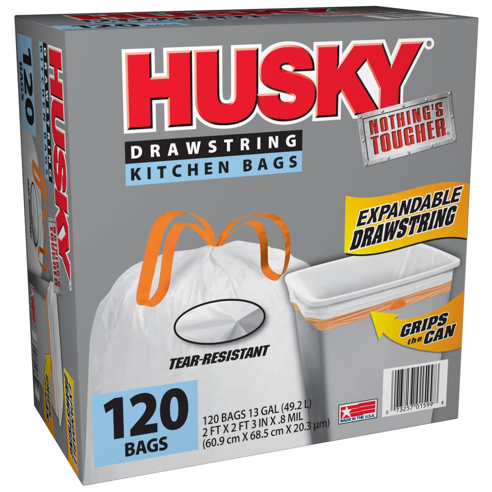 13 Gallon Tall Kitchen Drawstring Bags, 120 Bags